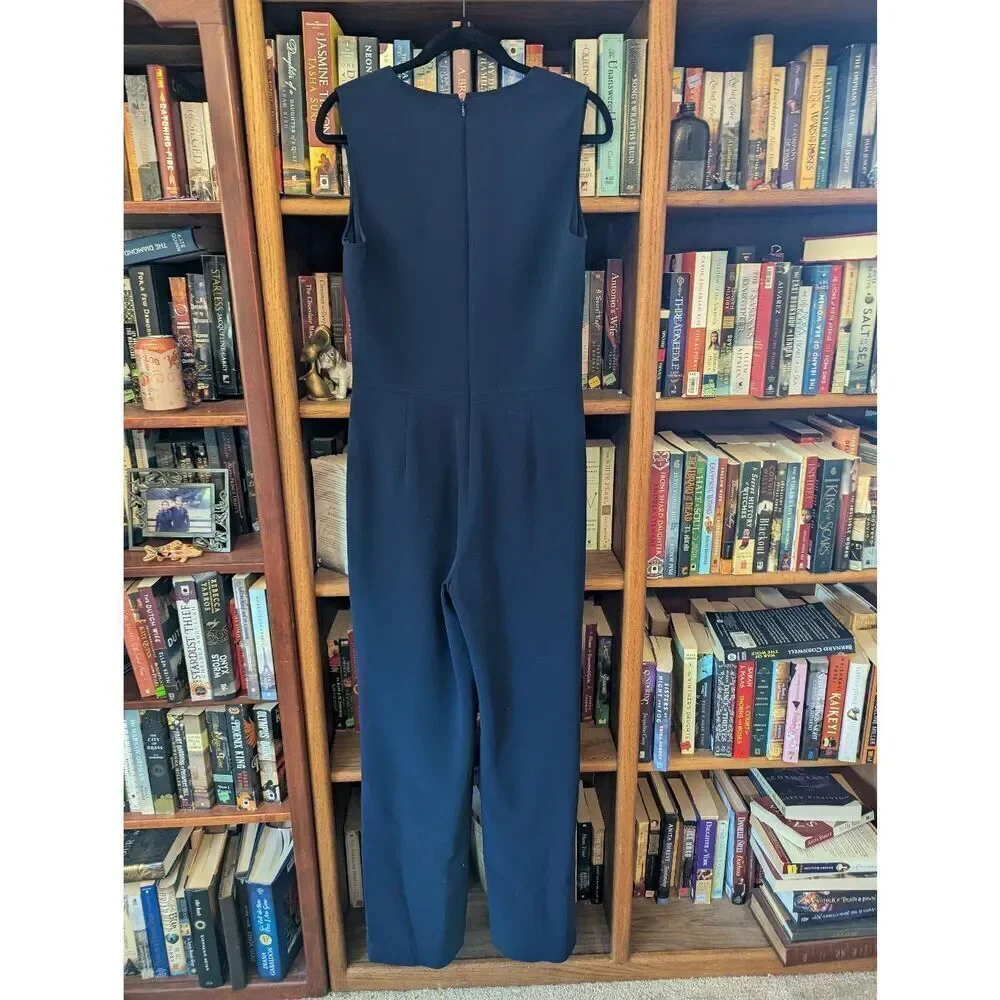 Ralph Lauren Women's Size 8 Purple Label Wool Blend Blue Romper Pants - Picture 2 of 7